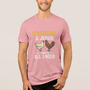 Hühner Und Jesus Vintage-Farm-Glaubens-Shirt_1 Tri-Blend Shirt