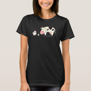 Hühner und Kuh mit Eierkuchen Hühnerhähnchen Lady T-Shirt