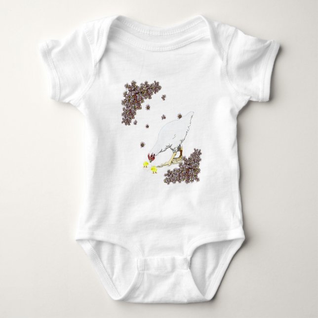 Hühner und Küken Baby Strampler (Vorderseite)