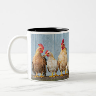 Hühner und Küken Zweifarbige Tasse