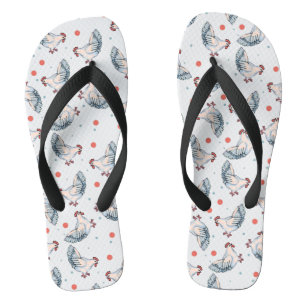 Hühner und Polka-Punkte drehen Reinfälle um Flip Flops
