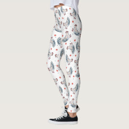 Hühner und Polka-Punkte ganz über Druck-Leggings Leggings