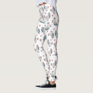 Hühner und Punkte Überall Druck Leggings