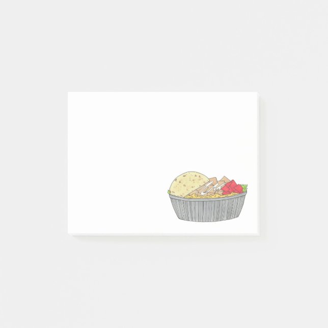 Hühner- und Reisplatterplatte NYC Halal Cart Food Post-it Klebezettel (Vorderseite)