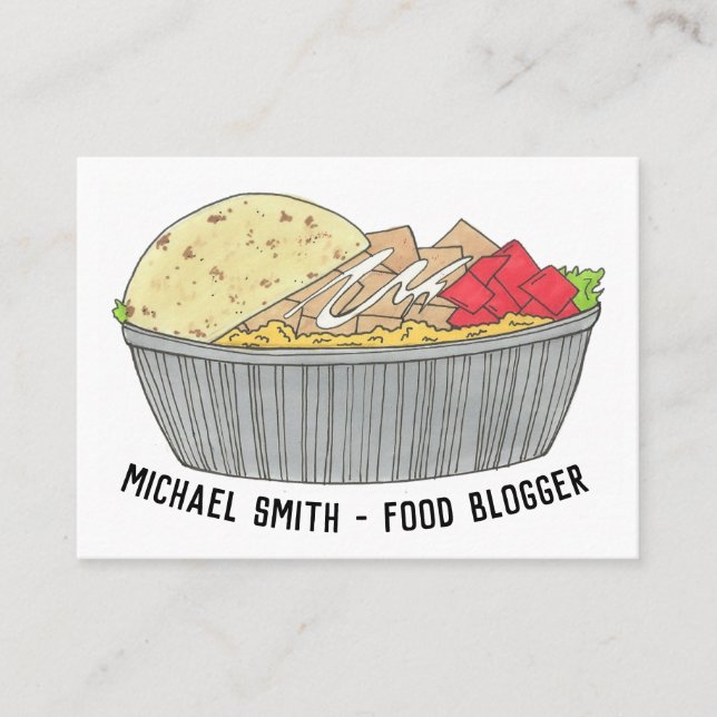 Hühner- und Reisplatterplatte NYC Halal Cart Food Visitenkarte (Vorderseite)