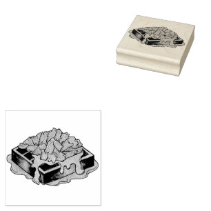 Hühner und Waffeln Pennsylvania Dutch Amish Food Gummistempel