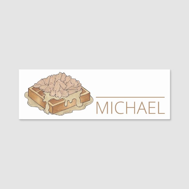 Hühner und Waffeln Pennsylvania Dutch Amish Food Namensschild (Vorderseite)