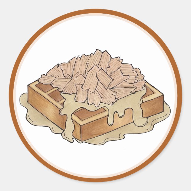 Hühner und Waffeln Pennsylvania Dutch Amish Food Runder Aufkleber (Vorderseite)