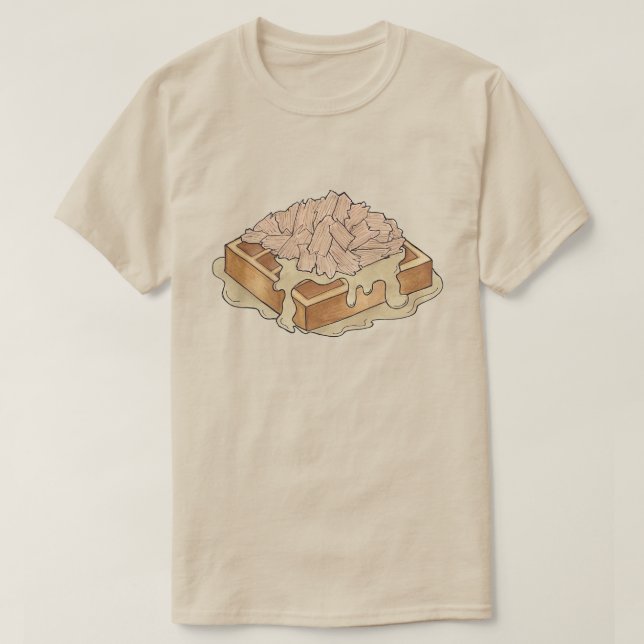 Hühner und Waffeln Pennsylvania Dutch Amish Food T-Shirt (Design vorne)