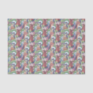 Hühner und Wein Seidenpapier