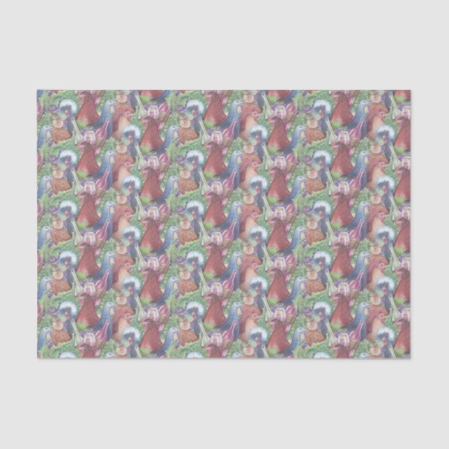 Hühner und Wein Seidenpapier (Vorderseite)