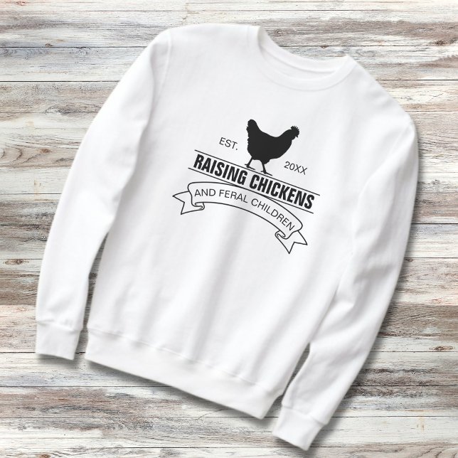 Hühner- und Wildkinder-Hühner züchten Sweatshirt (Von Creator hochgeladen)