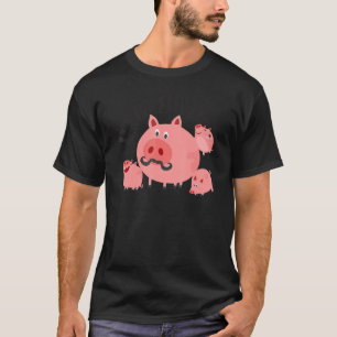 Hühner Vater Boys Farm Tiere Niedliches Schweinefl T-Shirt