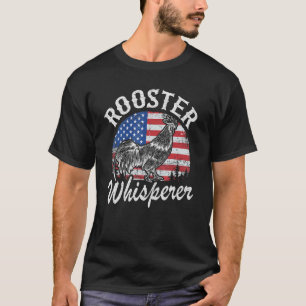 Hühner-Vater Farmer-Vater US-Flagge Hahn-Flüsterer T-Shirt