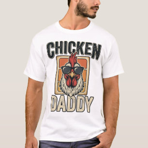 Hühner-Vater Lustiger Hahn Retro-Vektor-Shirt_1 T-Shirt