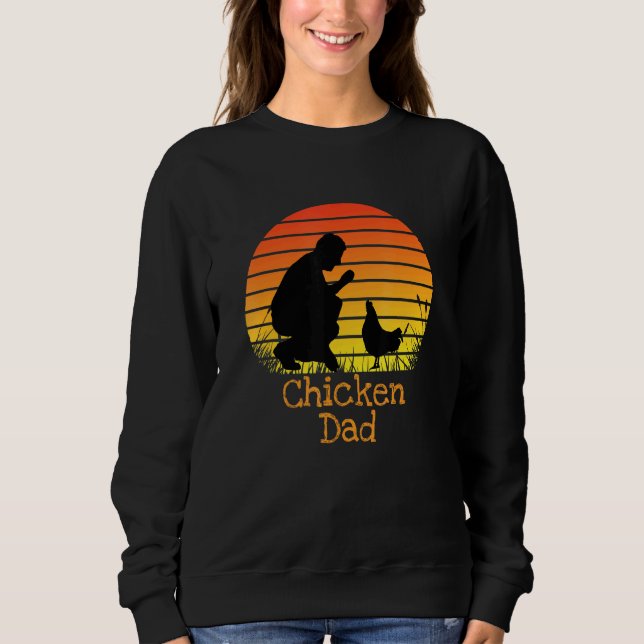 Hühner Vater Vintag Retro Sunset Hühner Bauer Sweatshirt (Vorderseite)