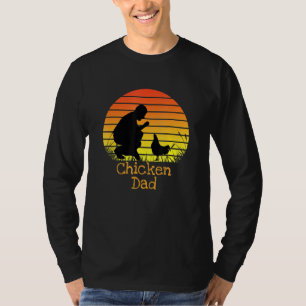Hühner-Vater Vintage Retro Sonnenuntergang Hühnerf T-Shirt