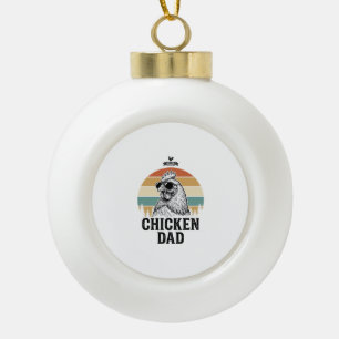 Hühner-Vater Vintage-Sonnenuntergang Lustiger Hühn Keramik Kugel-Ornament