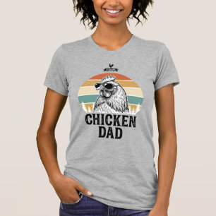 Hühner-Vater Vintage-Sonnenuntergang Lustiger Hühn T-Shirt