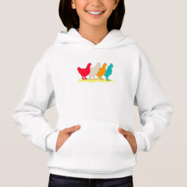 Hühner verschiedener Farben Hoodie
