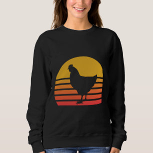 Hühner, Vintag Hühner Silhouette Hühner Frauen Sweatshirt