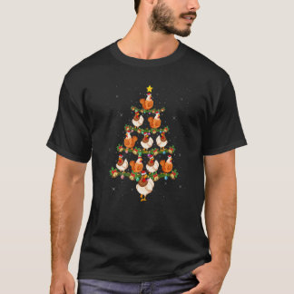 Hühner Vogel Liebhaber Xmas Baum Lichter Santa Huh T-Shirt
