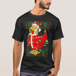 Hühner Vogel  Weihnachtsbeleuchtung hässlicher Wei T-Shirt