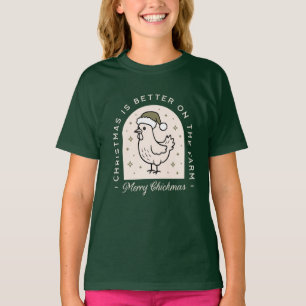 Hühner-Weihnachten-Hofstelle-Farmhaus-Cottagecore- T-Shirt
