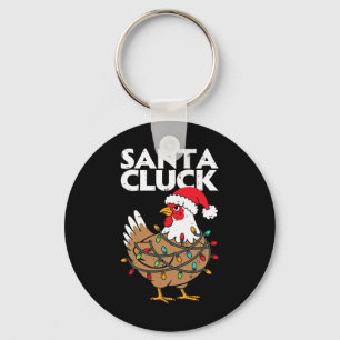 Hühner-Weihnachten-Santa-Lustig-Feiertag-Männer-Fr Schlüsselanhänger