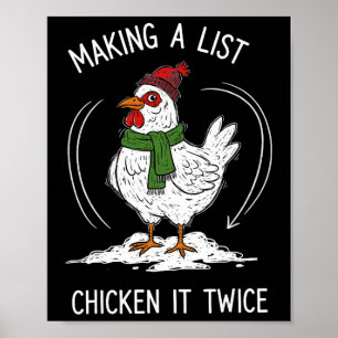 Hühner-Weihnachts-Shirt, Eine Liste erstellen Huhn Poster