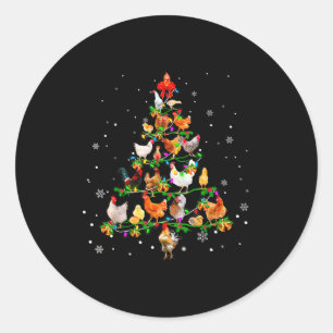 Hühner-Weihnachtsbaum-Ornament-Schmuck Xmas Runder Aufkleber