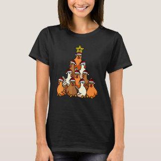 Hühner-Weihnachtsbaum Süßer Weihnachtsbaum Tiere T-Shirt