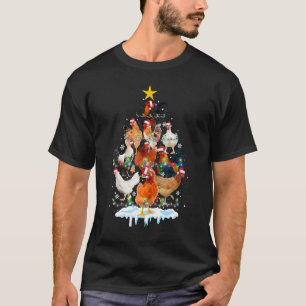 Hühner-Weihnachtsbaumlichter Lustiger Hühnerliebha T-Shirt
