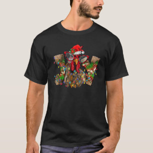 Hühner-Weihnachtsfreude Western-Rindsleder-Buffalo T-Shirt