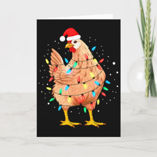 Hühner-Weihnachtslichter Bauernhof-Tier Lustiger W Karte