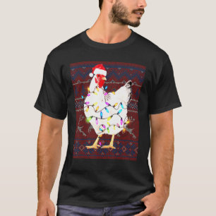 Hühner-Weihnachtslichter-Hässlicher-Schwester-Hühn T-Shirt