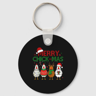 Hühner-Weihnachtsmann-Hut Frohe Chickmas Weihnacht Schlüsselanhänger