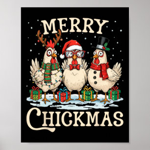 Hühner-Weihnachtsmann-Hut Frohe Chickmas Xmas Fa Poster