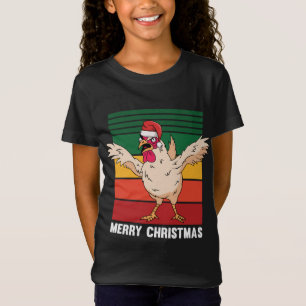 Hühner Weihnachtsmannmütze Frohe Weihnachten Pajam T-Shirt