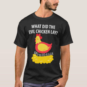 Hühner-Witz-Ei-Henne-Spruch Teufelseier Männer Fra T-Shirt