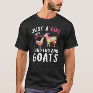 Hühner Ziegen Bauer Frauen Mädchen Bauernhof Tier T-Shirt