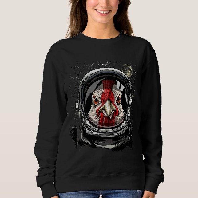 Hühnerastronautenraum Sweatshirt (Vorderseite)