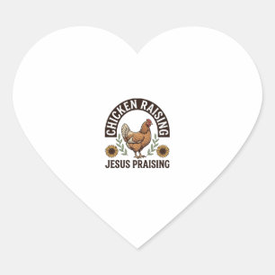 Hühneraufzucht Jesus Preisend Vintage Farm Shirt_ Herz-Aufkleber