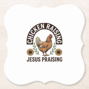 Hühneraufzucht Jesus Preisend Vintage Farm Shirt_ Untersetzer