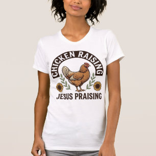 Hühneraufzucht Jesus preisende Vintage-Farm-Shirt_ T-Shirt