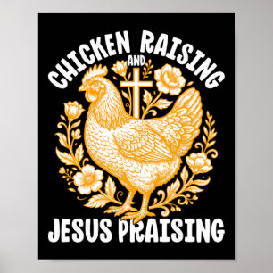 Hühneraufzucht Jesus preisender Hahn Christlich F Poster