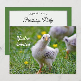 HühnerBaby Chick Foto Geburtstag Einladung