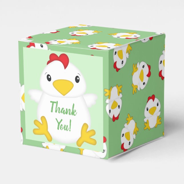 HühnerBaby-Duschfarm Geschenkschachtel (Vorderseite)