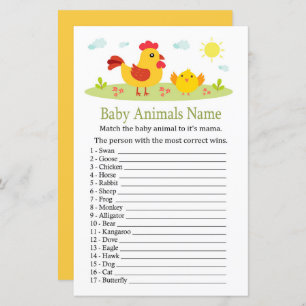 HühnerBaby Tiere Name Game