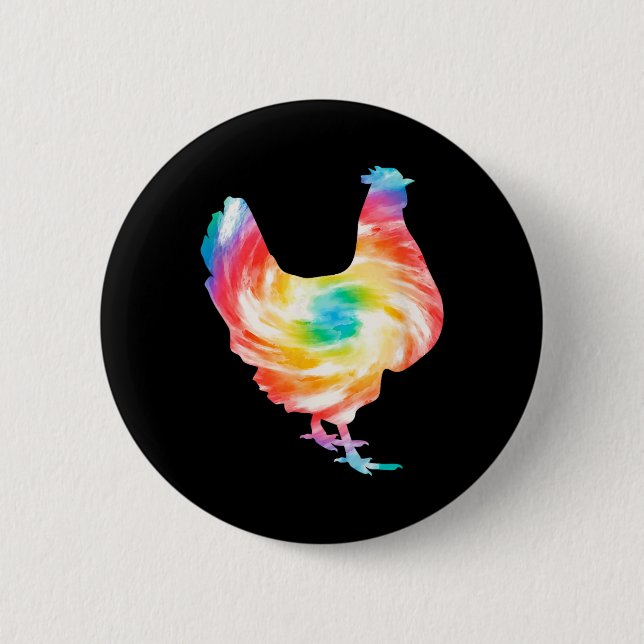 Hühnerbauer Hühnerliebhaber Farming Tie Dye  Button (Vorderseite)